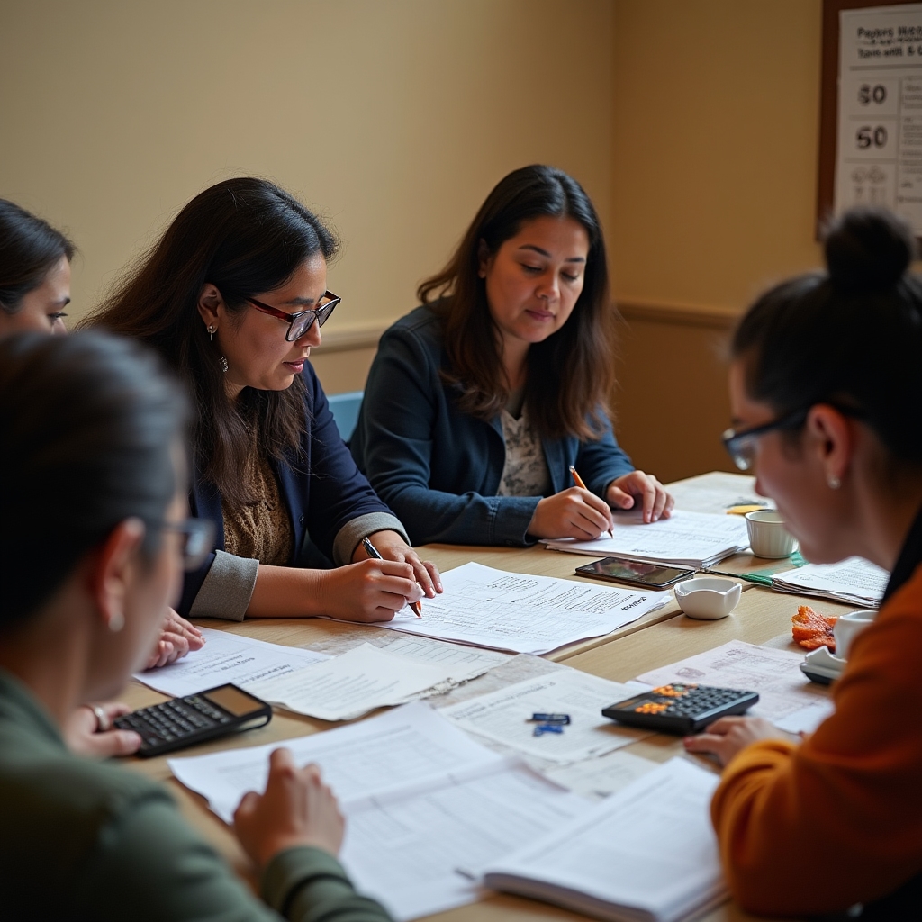 In-person financial training session for market vendors