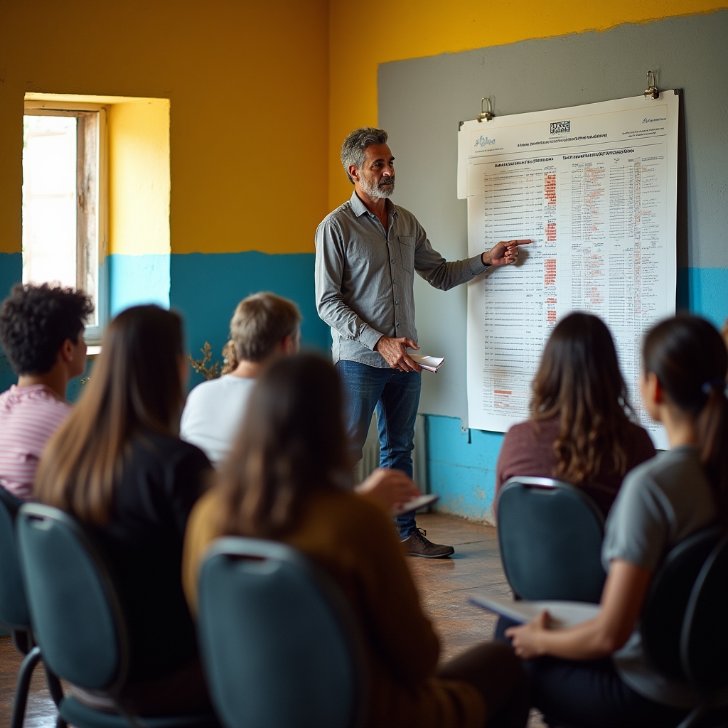 Community group attending a financial education workshop